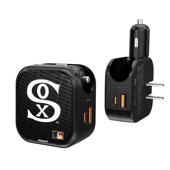 Chicago White Sox Road 1919-1921 - Cooperstown Collection Blackletter 2 in 1 USB A/C Charger - 757 Sports Collectibles