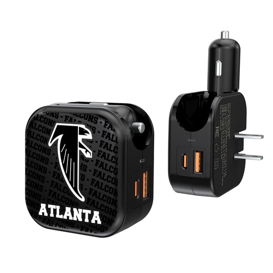 Atlanta Falcons Classic  Blackletter 2 in 1 USB A/C Charger - 757 Sports Collectibles
