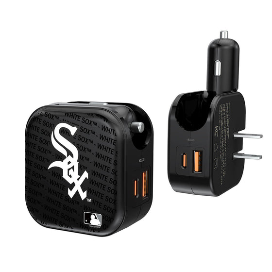 Chicago White Sox Blackletter 2 in 1 USB A/C Charger - 757 Sports Collectibles