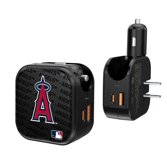 Los Angeles Angels Blackletter 2 in 1 USB A/C Charger - 757 Sports Collectibles
