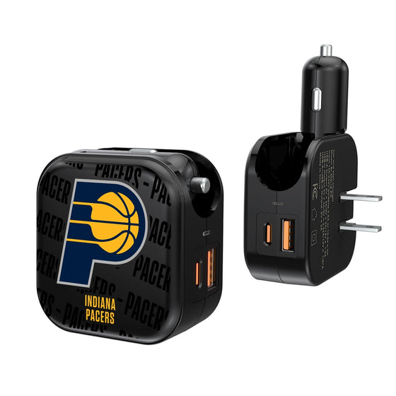 Indiana Pacers Blackletter 2 in 1 USB A/C Charger-0