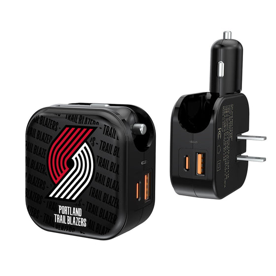 Portland Trail Blazers Blackletter 2 in 1 USB A/C Charger-0