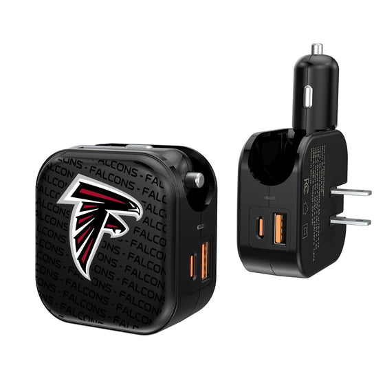 Atlanta Falcons Blackletter 2 in 1 USB A/C Charger - 757 Sports Collectibles