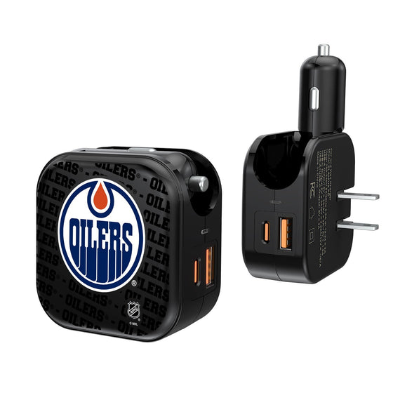 Edmonton Oilers Blackletter 2 in 1 USB A/C Charger-0