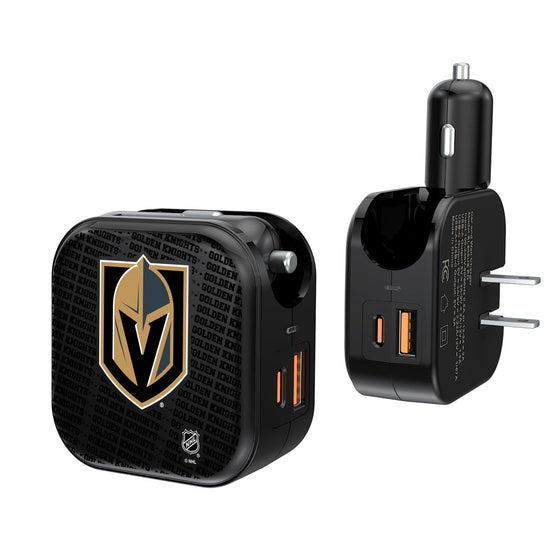 Vegas Golden Knights Blackletter 2 in 1 USB A/C Charger-0