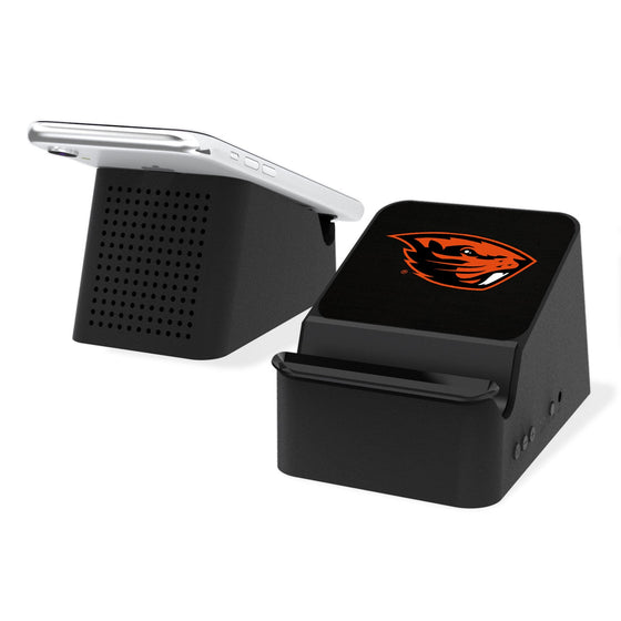 Oregon State Beavers Solid Wireless Charging Station and Bluetooth Speaker-0