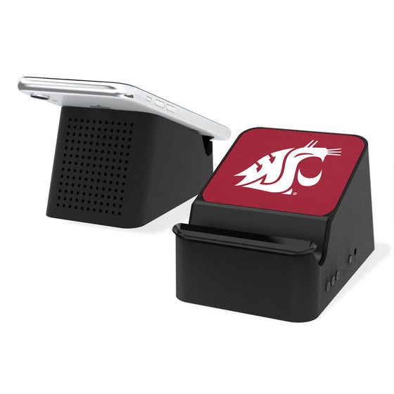 Washington State Cougars Solid Wireless Charging Station and Bluetooth Speaker-0