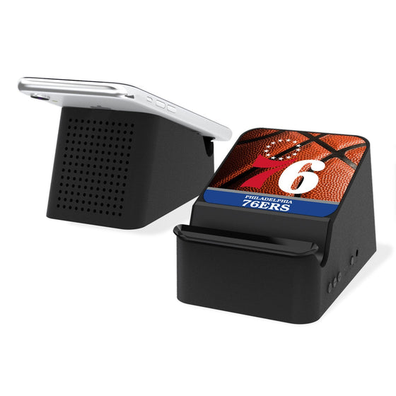 Philadelphia 76ers Basketball Wireless Charging Station and Bluetooth Speaker-0