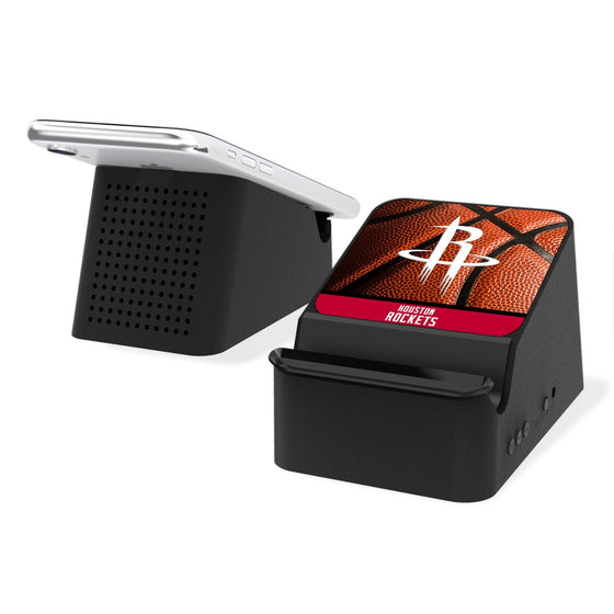 Houston Rockets Basketball Wireless Charging Station and Bluetooth Speaker-0