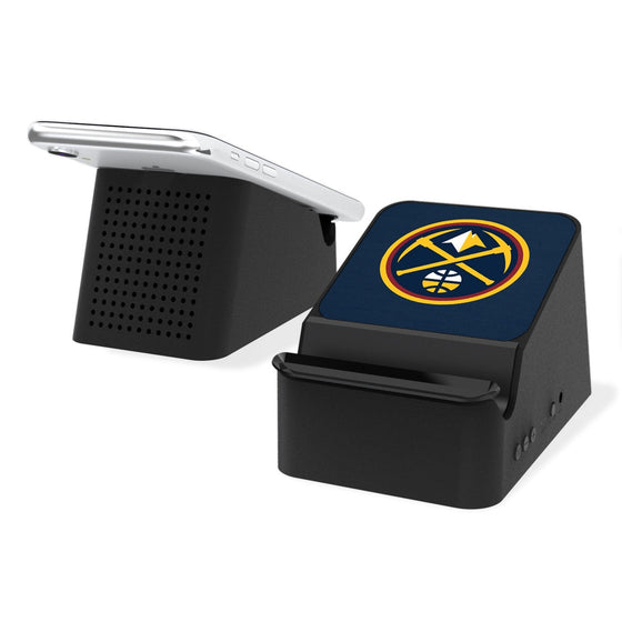 Denver Nuggets Solid Wireless Charging Station and Bluetooth Speaker-0