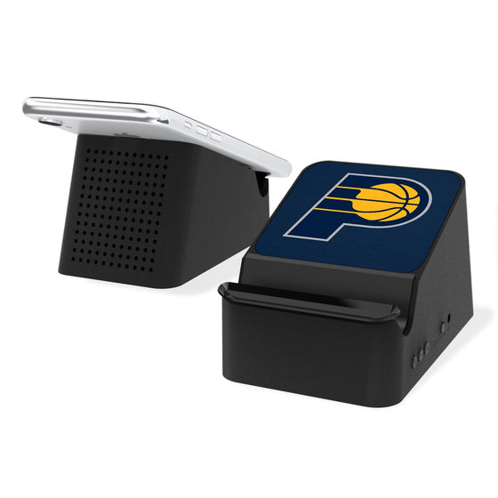 Indiana Pacers Solid Wireless Charging Station and Bluetooth Speaker-0