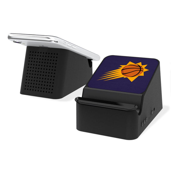 Phoenix Suns Solid Wireless Charging Station and Bluetooth Speaker-0