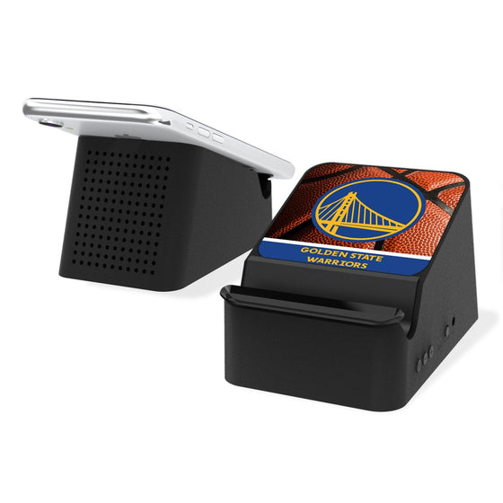Golden State Warriors Basketball Wireless Charging Station and Bluetooth Speaker-0