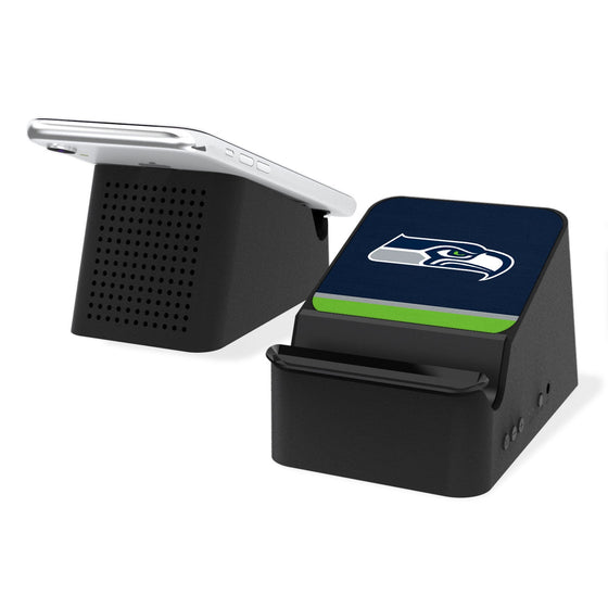 Seattle Seahawks Stripe Wireless Charging Station and Bluetooth Speaker - 757 Sports Collectibles