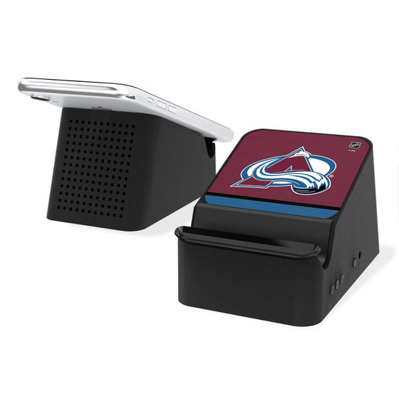 Colorado Avalanche Stripe Wireless Charging Station and Bluetooth Speaker-0