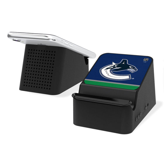 Vancouver Canucks Stripe Wireless Charging Station and Bluetooth Speaker-0