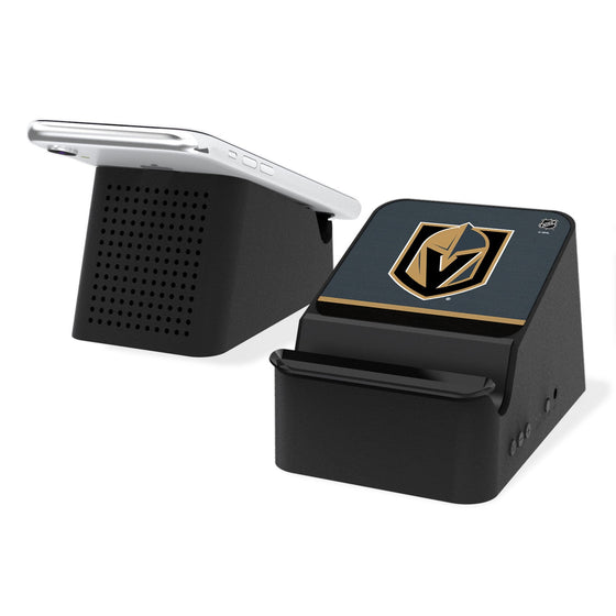 Vegas Golden Knights Stripe Wireless Charging Station and Bluetooth Speaker-0