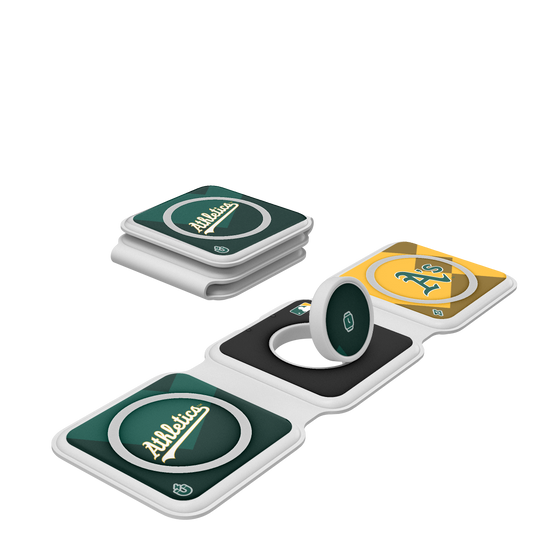 Oakland Athletics Color Block Foldable 3 in 1 Charger-0