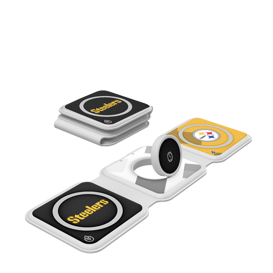 Pittsburgh Steelers Color Block Foldable 3 in 1 Charger-0