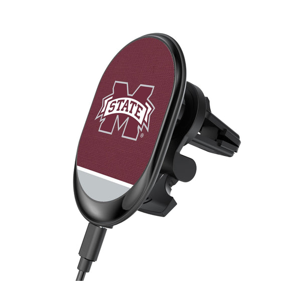 Mississippi State Bulldogs Solid Wordmark Wireless Car Charger-0