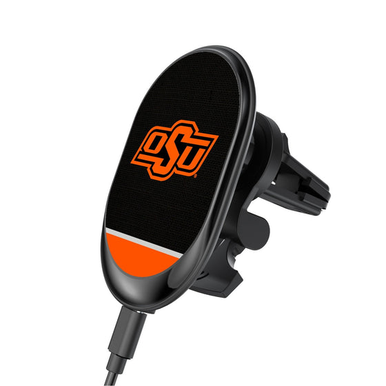 Oklahoma State Cowboys Solid Wordmark Wireless Car Charger-0