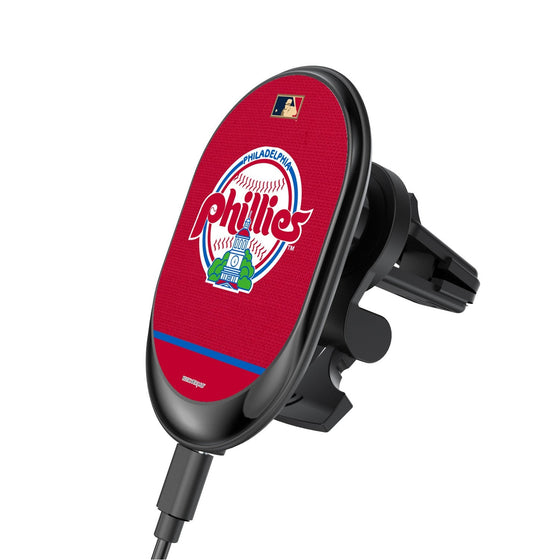 Philadelphia Phillies 1984-1991 - Cooperstown Collection Solid Wordmark Wireless Car Charger - 757 Sports Collectibles