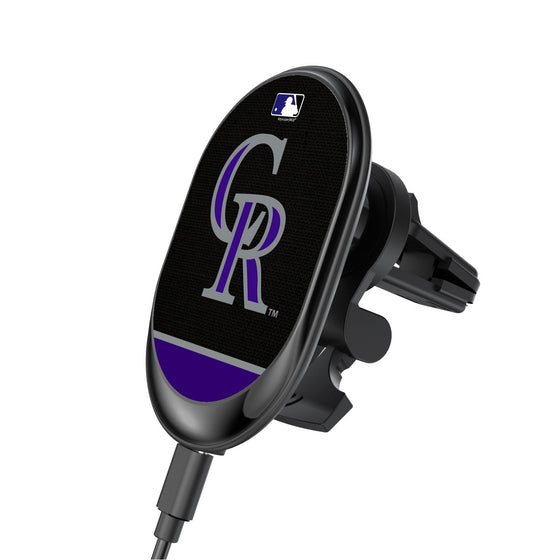 Colorado Rockies Solid Wordmark Wireless Car Charger - 757 Sports Collectibles