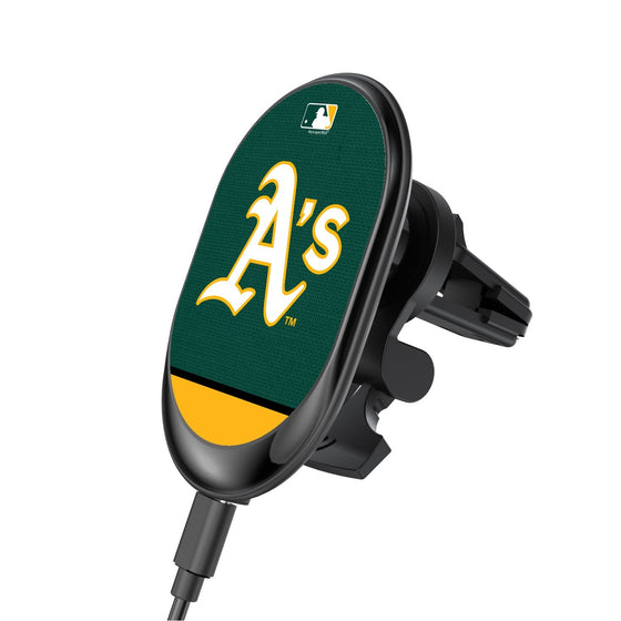 Oakland Athletics Solid Wordmark Wireless Car Charger - 757 Sports Collectibles