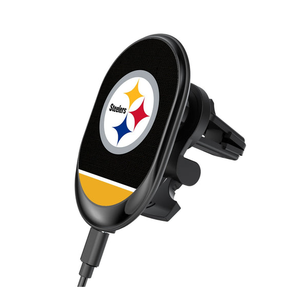 Pittsburgh Steelers Solid Wordmark Wireless Car Charger - 757 Sports Collectibles