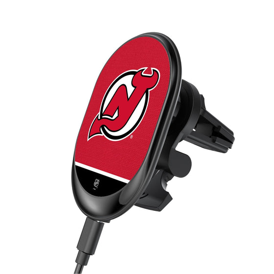 New Jersey Devils Solid Wordmark Wireless Car Charger-0
