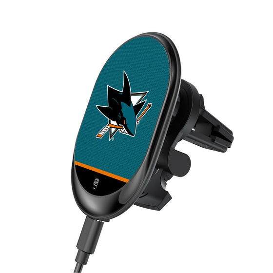 San Jose Sharks Solid Wordmark Wireless Car Charger-0