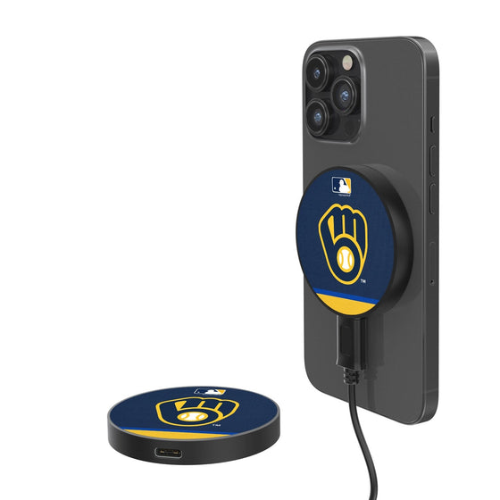 Milwaukee Brewers Stripe 10-Watt Wireless Magnetic Charger - 757 Sports Collectibles