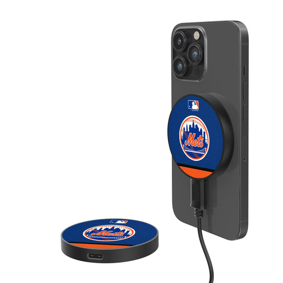 New York Mets Stripe 10-Watt Wireless Magnetic Charger - 757 Sports Collectibles