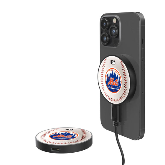 New York Mets Baseball 10-Watt Wireless Magnetic Charger - 757 Sports Collectibles