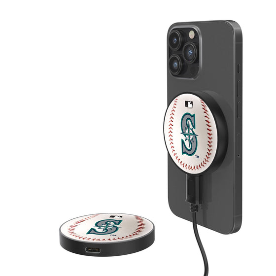 Seattle Mariners Baseball 10-Watt Wireless Magnetic Charger - 757 Sports Collectibles
