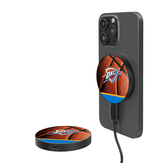 Oklahoma City Thunder Basketball 15-Watt Wireless Magnetic Charger-0