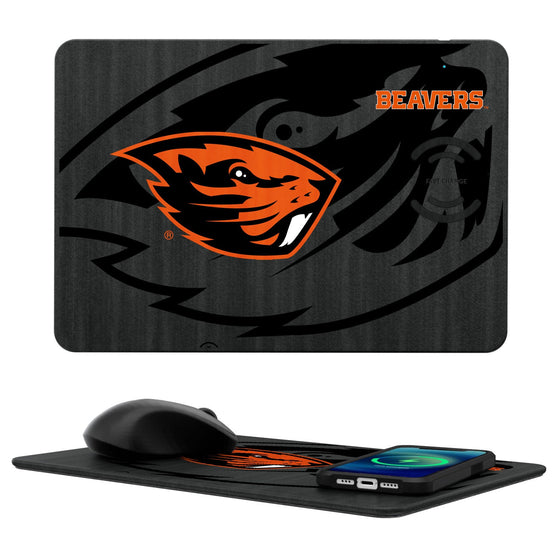 Oregon State Beavers Tilt 15-Watt Wireless Charger and Mouse Pad-0