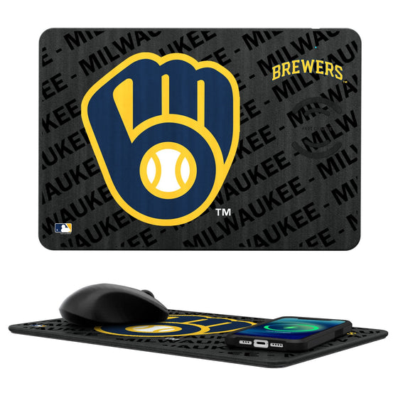 Milwaukee Brewers Tilt 15-Watt Wireless Charger and Mouse Pad - 757 Sports Collectibles