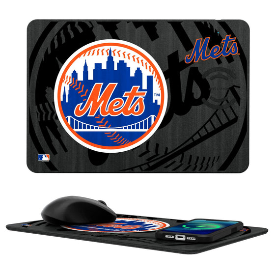 New York Mets Tilt 15-Watt Wireless Charger and Mouse Pad - 757 Sports Collectibles
