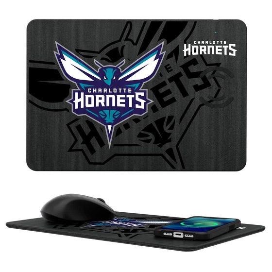 Charlotte Hornets Tilt 15-Watt Wireless Charger and Mouse Pad-0