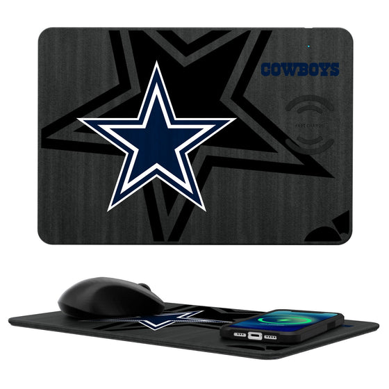 Dallas Cowboys Tilt 15-Watt Wireless Charger and Mouse Pad - 757 Sports Collectibles