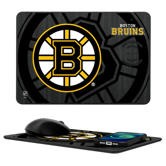 Boston Bruins Tilt 15-Watt Wireless Charger and Mouse Pad-0