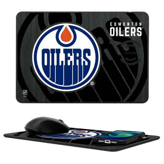 Edmonton Oilers Tilt 15-Watt Wireless Charger and Mouse Pad-0