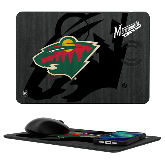 Minnesota Wild Tilt 15-Watt Wireless Charger and Mouse Pad-0