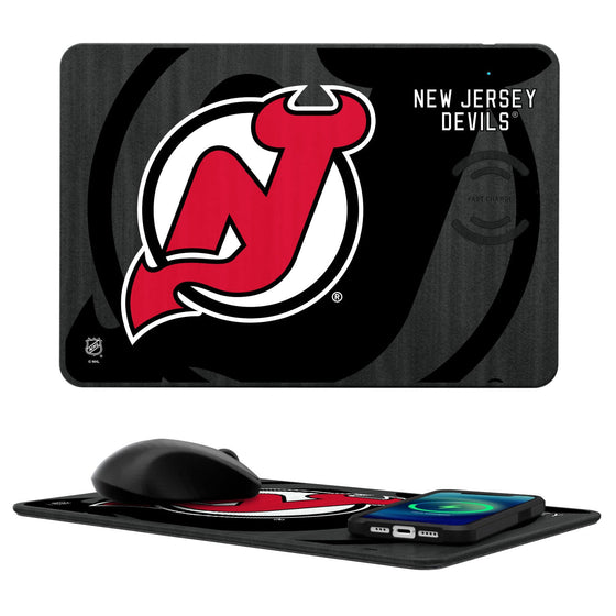 New Jersey Devils Tilt 15-Watt Wireless Charger and Mouse Pad-0