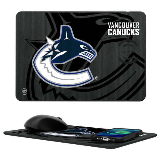 Vancouver Canucks Tilt 15-Watt Wireless Charger and Mouse Pad-0