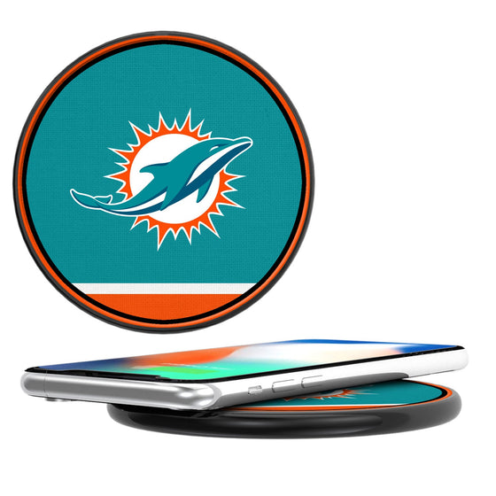 Miami Dolphins Stripe 10-Watt Wireless Charger - 757 Sports Collectibles