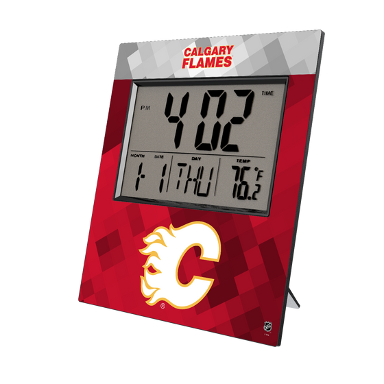 Calgary Flames Color Block Wall Clock-0