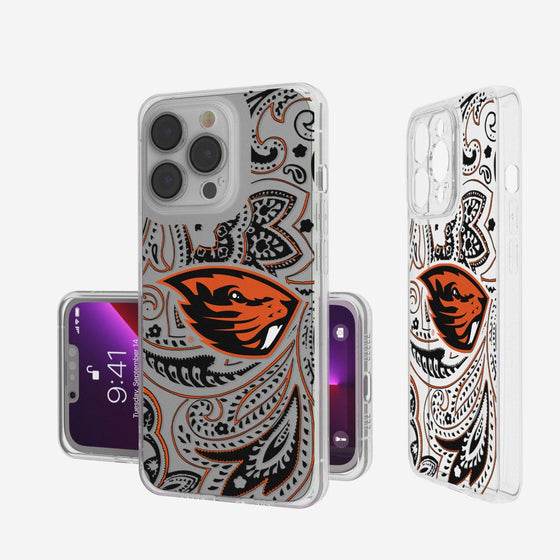 Oregon State Beavers Paisley Clear Case-0