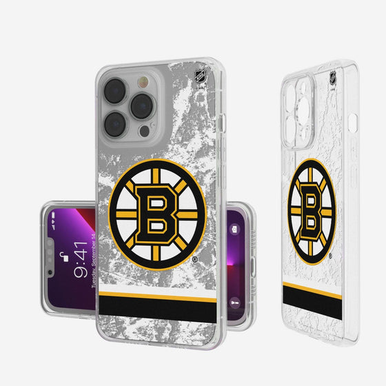 Boston Bruins Ice Stripe Clear Case-0